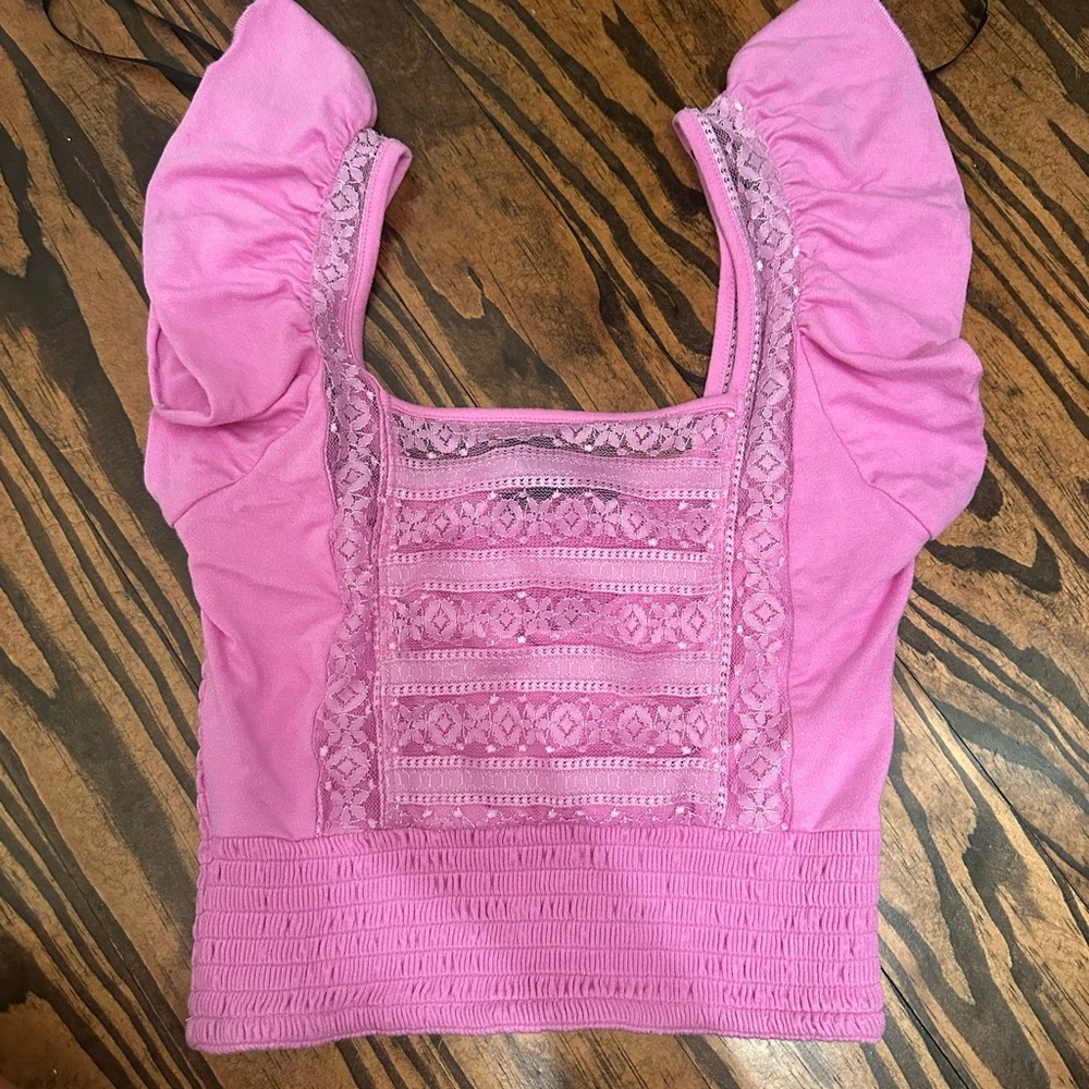 Forever 21 Pink Ruched Blouse